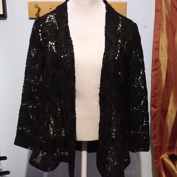 Collen Lopez Rose Lace & Sequin Jacket - Picture 2 of 7